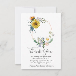 Illustriert Daisies Floral Wedding Vielen Dank Dankeskarte