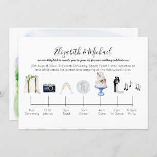 Illustriert Garden Wedding Timeline Einladung