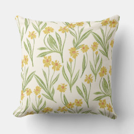 Illustriert Gelbe Blume Daisy Muster Kissen