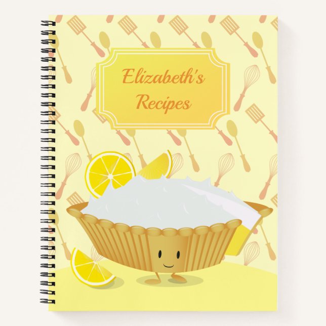 Illustriert Lemon Meringue Pie Name Rezept Notizbuch (Vorderseite)