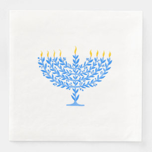 Illustriert Menorah Hanukkah Serviette