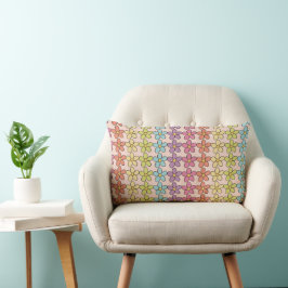 Illustriert Retro Rainbow Daisy Muster Lendenkissen