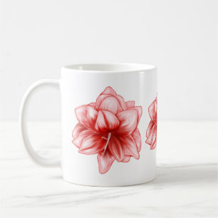 Illustriert-rosa-weiße Amaryllis Kaffeetasse
