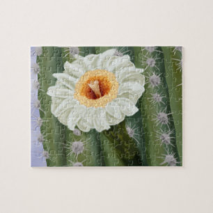 Illustriert Saguaro Cactus White Blume Puzzle