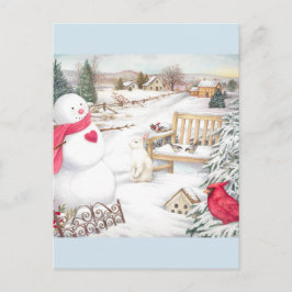Illustriert Snowmen Winter Wonderland Postkarte