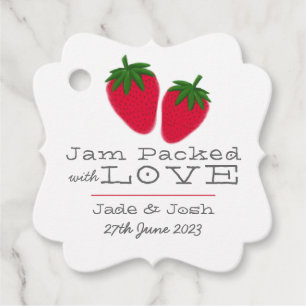 Illustriert Strawberry Jam Favor Tag Geschenkanhänger