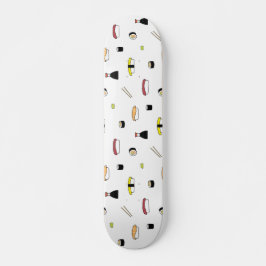Illustriert Sushi Roll Maki Nigiri Food Pattern Skateboard