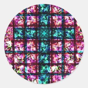 Illustriert verkettete Glaskreuzkleber Runder Aufkleber