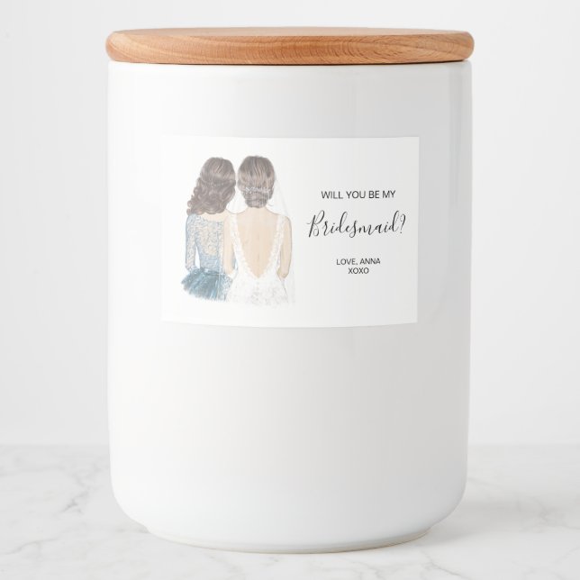 Illustriert wirst du mein Bridesmaid-Kerzenlabel s Lebensmitteletikett (Vorderseite)