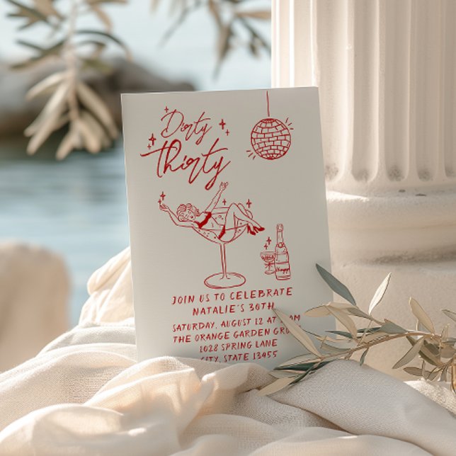 Illustrierte 30. Geburtstagsparty Einladung (Von Creator hochgeladen)