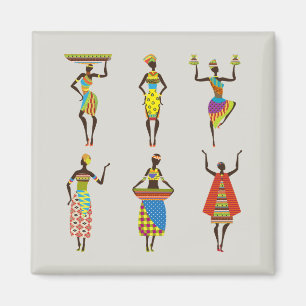 Illustrierte afrikanische Frauen Magnet