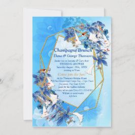 Illustrierte Aquarellmoon Blume Dusche Einladung