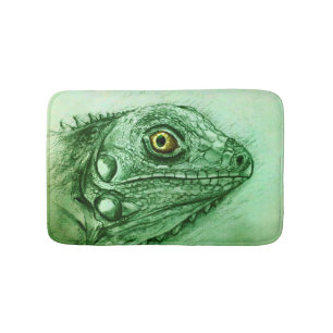 Illustrierte Badematte - Iguana