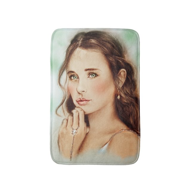 Illustrierte Badematte - Lady of Spring (Vorderseite Vertikal)