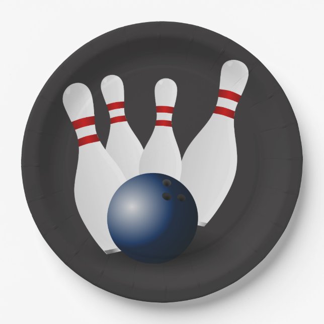 Illustrierte Ballschale und Buttone Pappteller (Vorderseite)