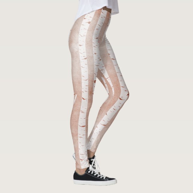 Illustrierte Birkenbäume Leggings (Rechts)