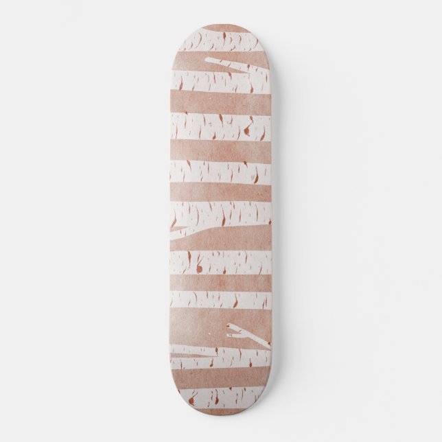 Illustrierte Birkenbäume Skateboard (Vorderseite)
