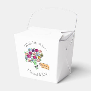 Illustrierte Blume Bouquet Custom Danke Geschenkschachtel