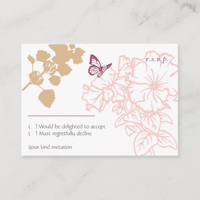 Illustrierte Blume & Butterfly Garden UAWG Begleitkarte (Vorderseite)