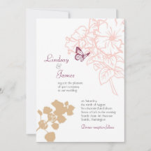 Illustrierte Blume & Butterfly Garden Wedding