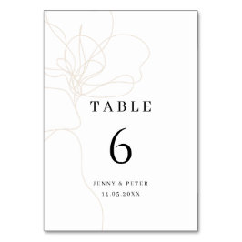 Illustrierte Blume Tischnummer