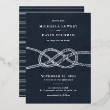 Illustrierte Einladung zur Hochzeitsfeier - Marine