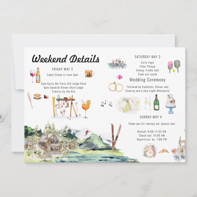 Illustrierte Einladung zur Hochzeitskarte (Vorderseite)