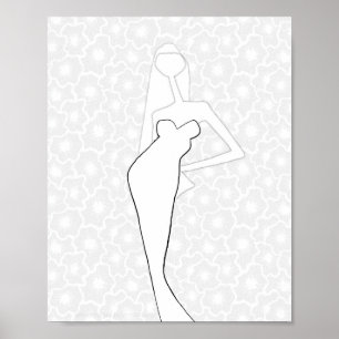 Illustrierte elegante Mode-Malvorlage Poster