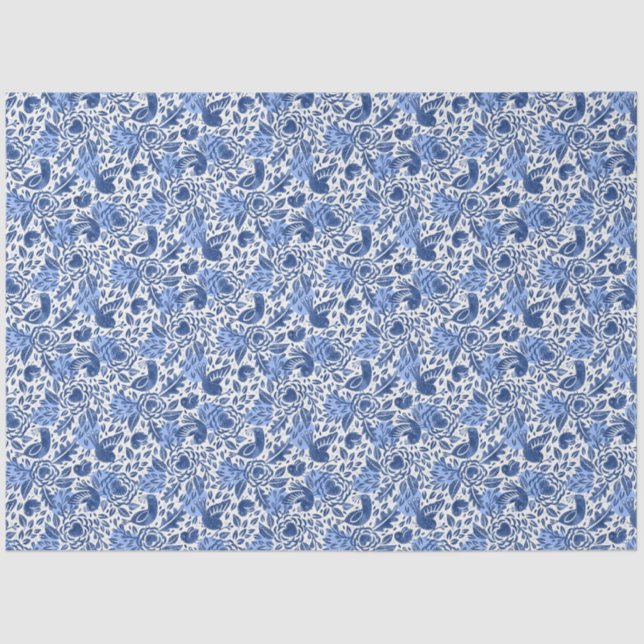 Illustrierte Entkopplung von Blauen Vögeln und Her Seidenpapier (Vorderseite)