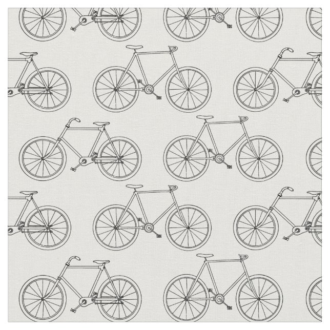 Illustrierte Fahrräder Muster Fahrräder Konturen Stoff (Nahaufnahme)