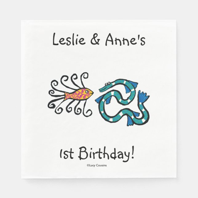 Illustrierte Fischfreunde Serviette (Vorderseite)
