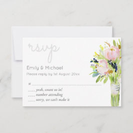 Illustrierte florale UAWG Moderne und Menüauswahl RSVP Karte