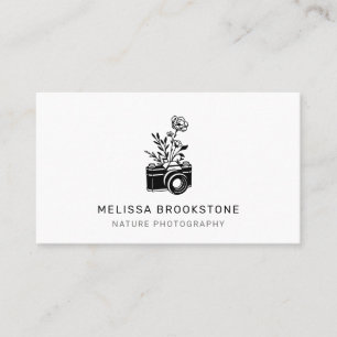 Illustrierte Fotografie und Blume Visitenkarte