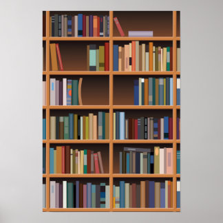 Illustrierte große virtuelle Bibliothek Poster