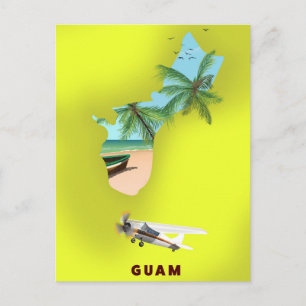 Illustrierte Guam-Karte Reiseposter Postkarte