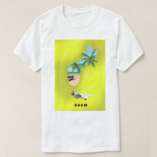 Illustrierte Guam-Karte Reiseposter T-Shirt