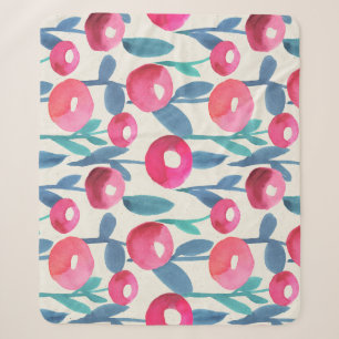 Illustrierte Handfloralen: Aquarelltextur. Sherpadecke
