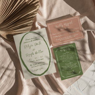 Illustrierte handgezeichnete Hochzeit Einladung