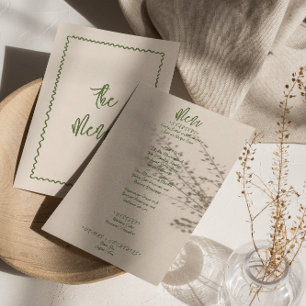 Illustrierte Handschrift Gezeichnet Quirky Wedding Menükarte