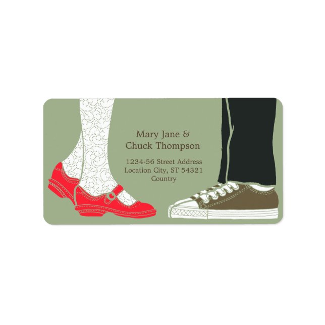 Illustrierte Hochzeit mit Girly Shoes & Sneakers ( Adressaufkleber (Vorne)