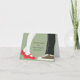 Illustrierte Hochzeit mit Girly Shoes & Sneakers ( Dankeskarte