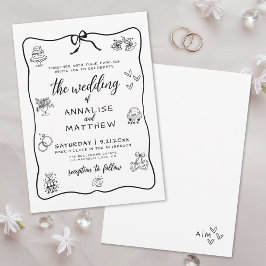 Illustrierte Hochzeit von Whimsical Hand Einladung