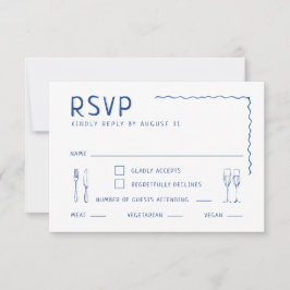 Illustrierte Hochzeit von Whimsical Hand RSVP Karte