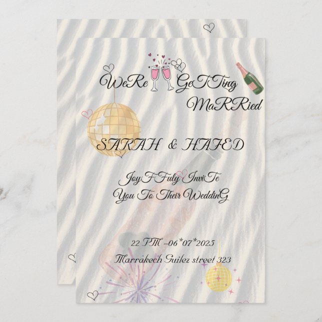 Illustrierte Hochzeitssuite Vorlage handgezeichnet (Vorne/Hinten)