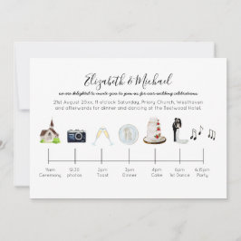 Illustrierte Hochzeitstagung der Wasserfarben Einladung