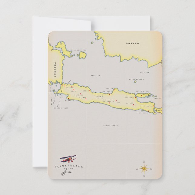 Illustrierte Java-Karte. (Rückseite)