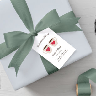 Illustrierte Kaffeemugs Perfekte Mischung Geschenkanhänger