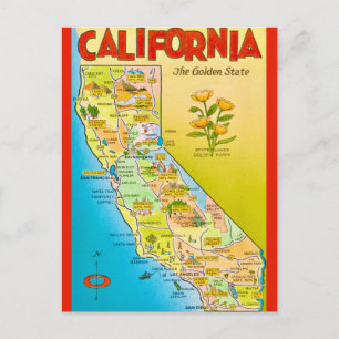 Illustrierte Kalifornien  Postkarte