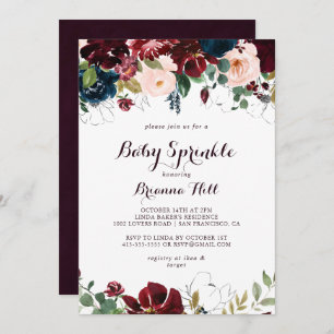 Illustrierte Kalligrafie-Babysprinkle Einladung