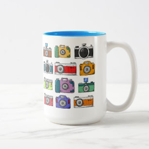 Illustrierte Kameratasse Zweifarbige Tasse